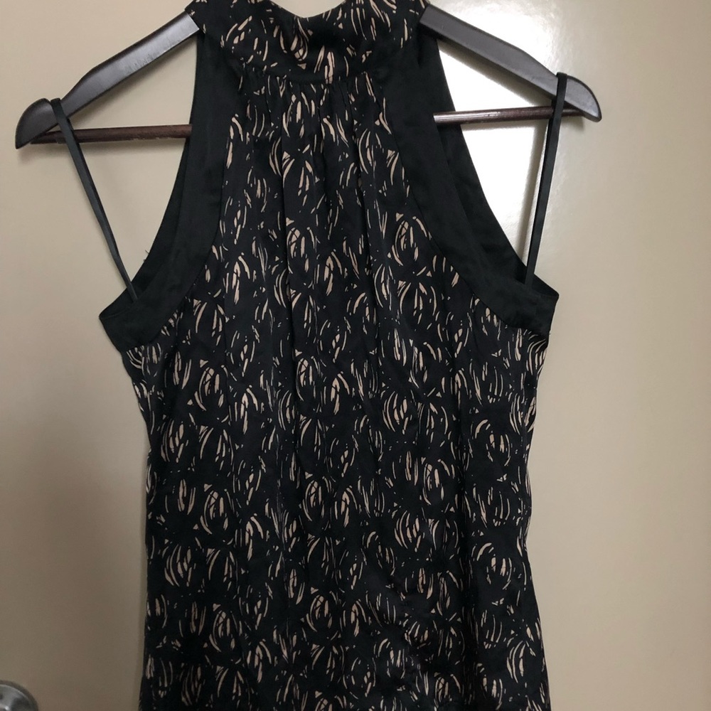 JACOB 100% silk black halter with keyhole back, SZ S